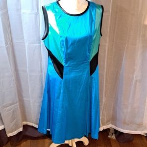 Prabal Gurung Dress Blue Teal Sleeveless Tennis Style Midi Dress Size 12